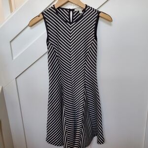 Black and White Striped Sleeveless Dress